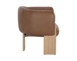 Trine Lounge Chair - Rustic Oak  Vintage Camel Leather