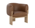 Trine Lounge Chair - Rustic Oak  Vintage Camel Leather