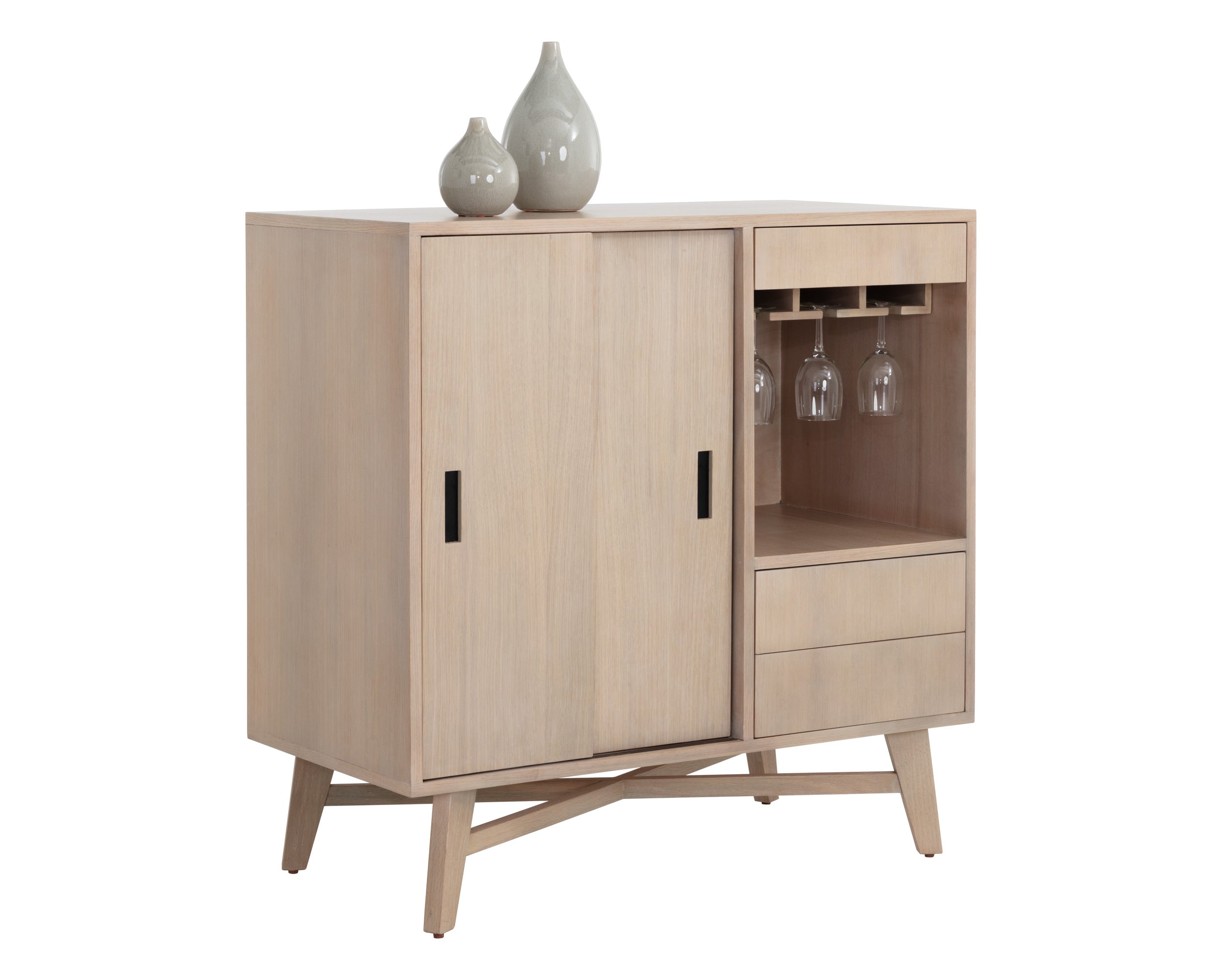 Caven Bar Cabinet - Light Oak