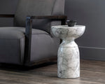 Goya End Table - Marble Look  White