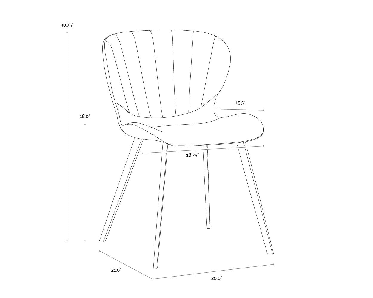 Arabella Dining Chair - Bravo Portabella / Polo Club Kohl Grey