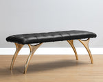 Taylen Bench - Black Leather