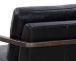 Castell Swivel Lounge Chair - Brown  Cortina Black Leather