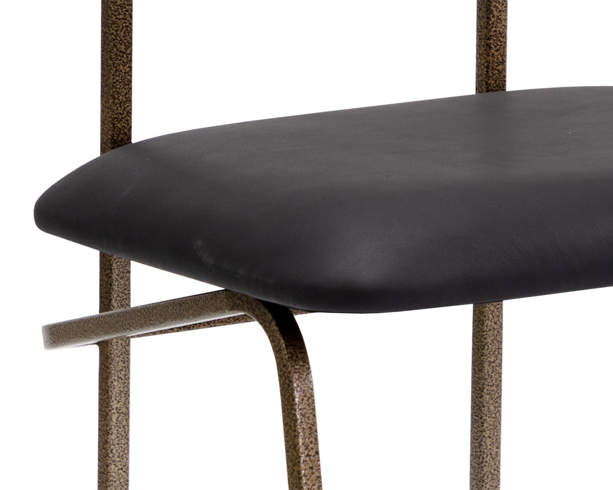 Gibbons Dining Chair - Antique Brass  Charcoal Black Leather