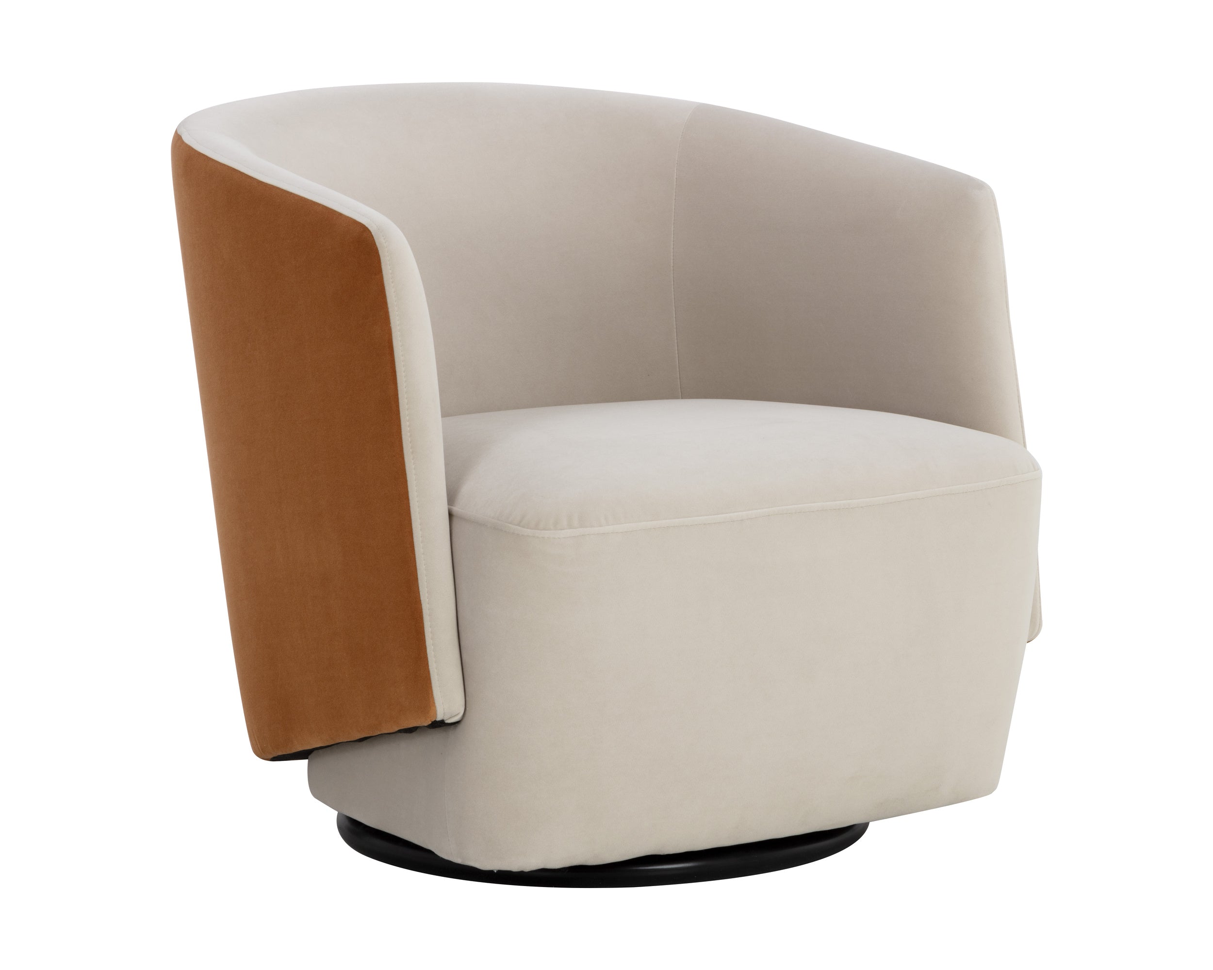 Sarina Swivel Lounge Chair - Meg Taupe / Meg Gold