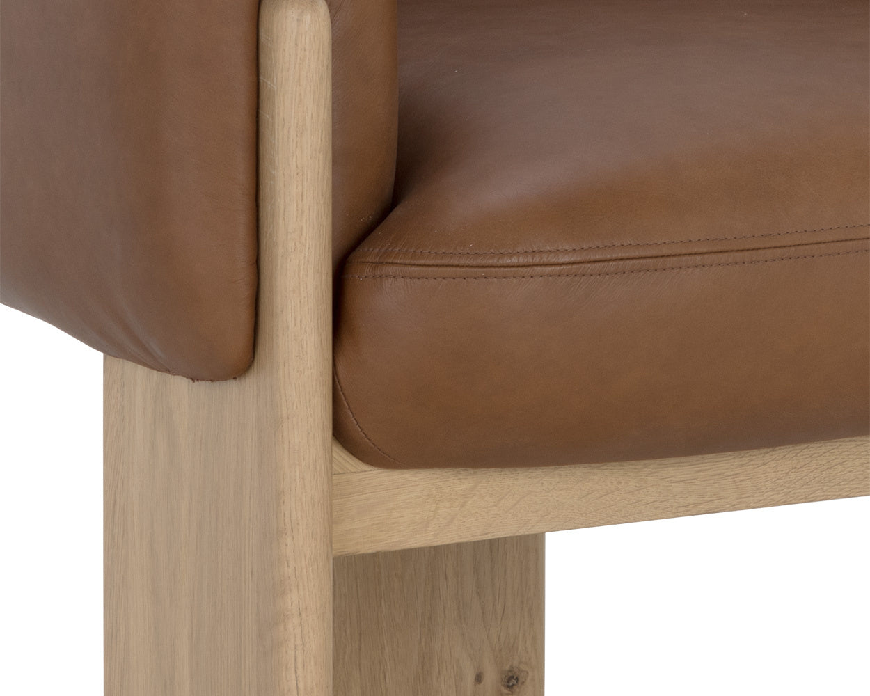 Trine Lounge Chair - Rustic Oak  Vintage Camel Leather