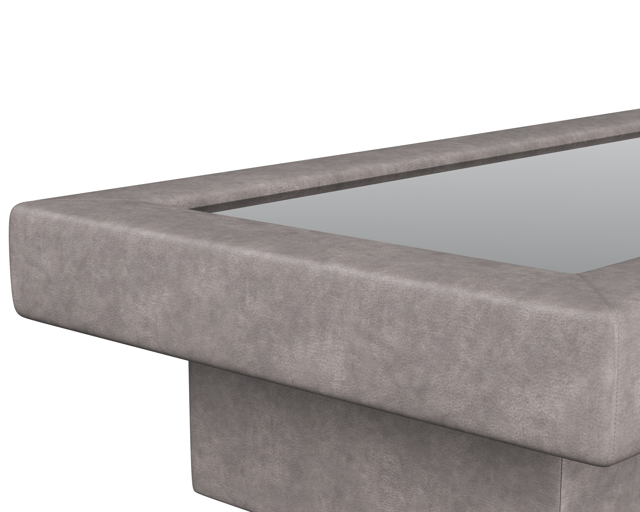 Azelia Coffee Table - Light Grey Leather