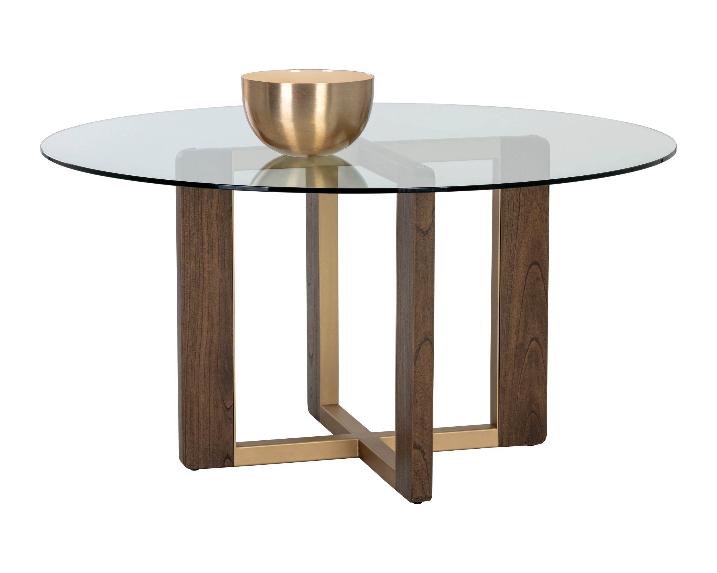 Rejane Dining Table Base - Gold  Raw Umber