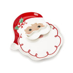 Two's Company Santa Platter with Removable Mustache Dipping Bowl - Dolomite