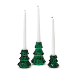 Two's Company Set of 3 Tree Taper Candleholders Includes 3 Sizes - Glass