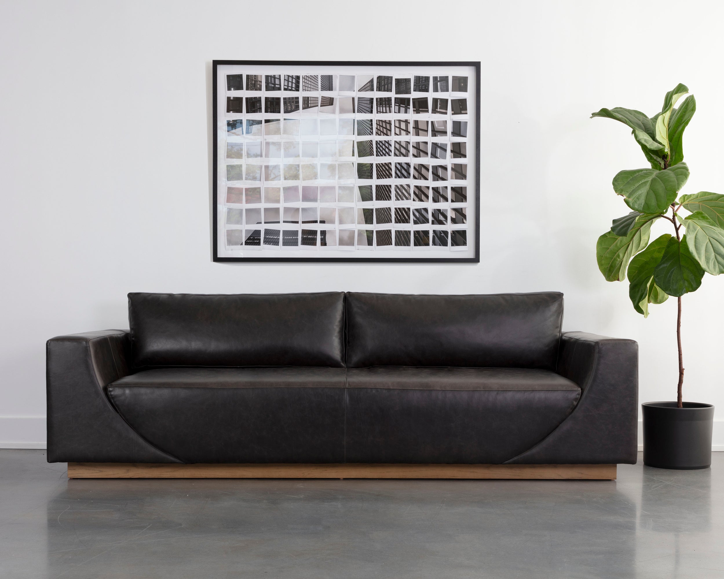 Anakin Sofa - Light Oak  Tuscany Warm Black Leather