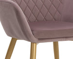 Jayna Dining Armchair - Champagne Gold  Abbington Blush Purple