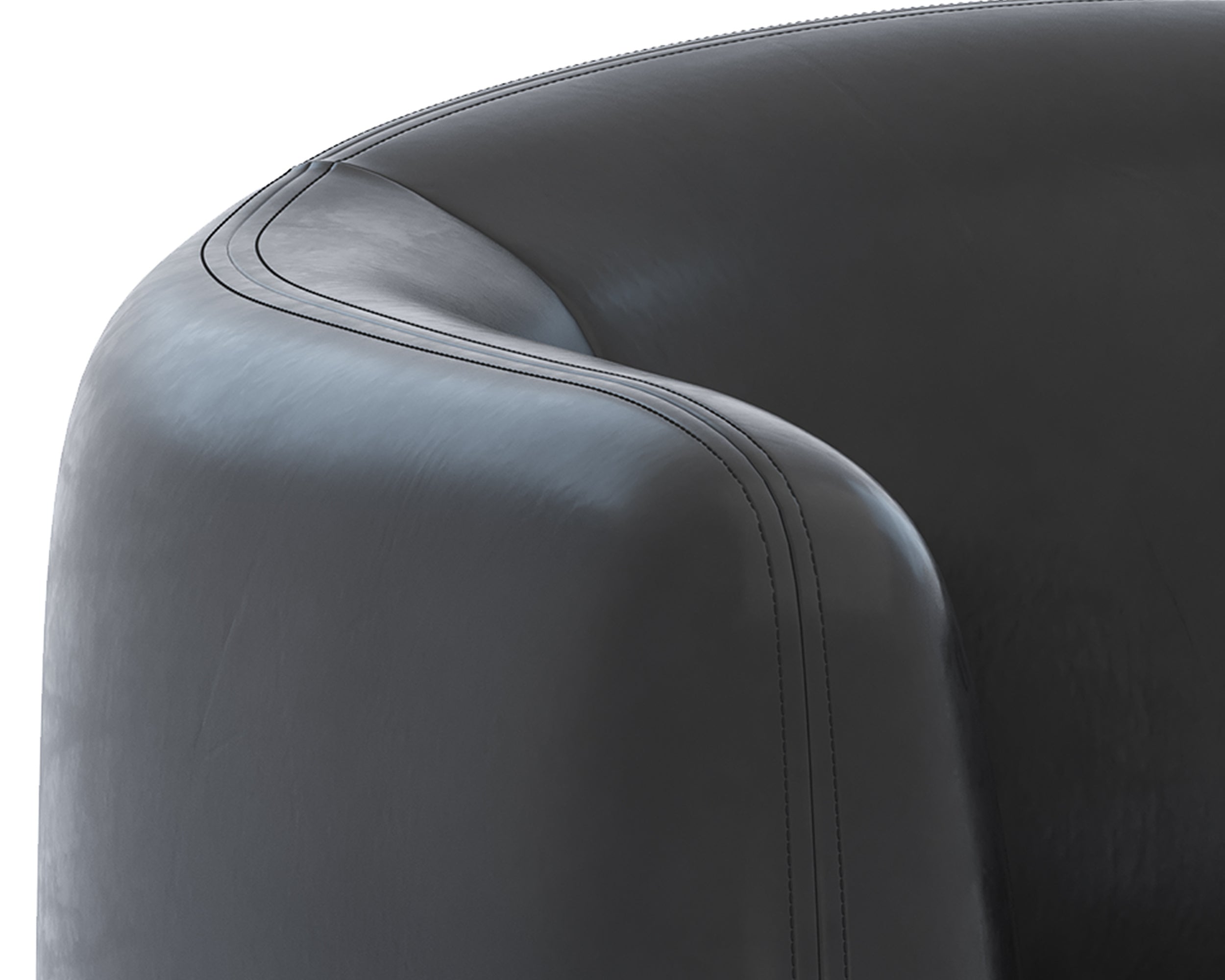 Trine Lounge Chair - Dark Brown  Vintage Black Night Leather