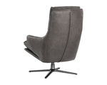 Cardona Swivel Lounge Chair - Gunmetal  Marseille Concrete Leather