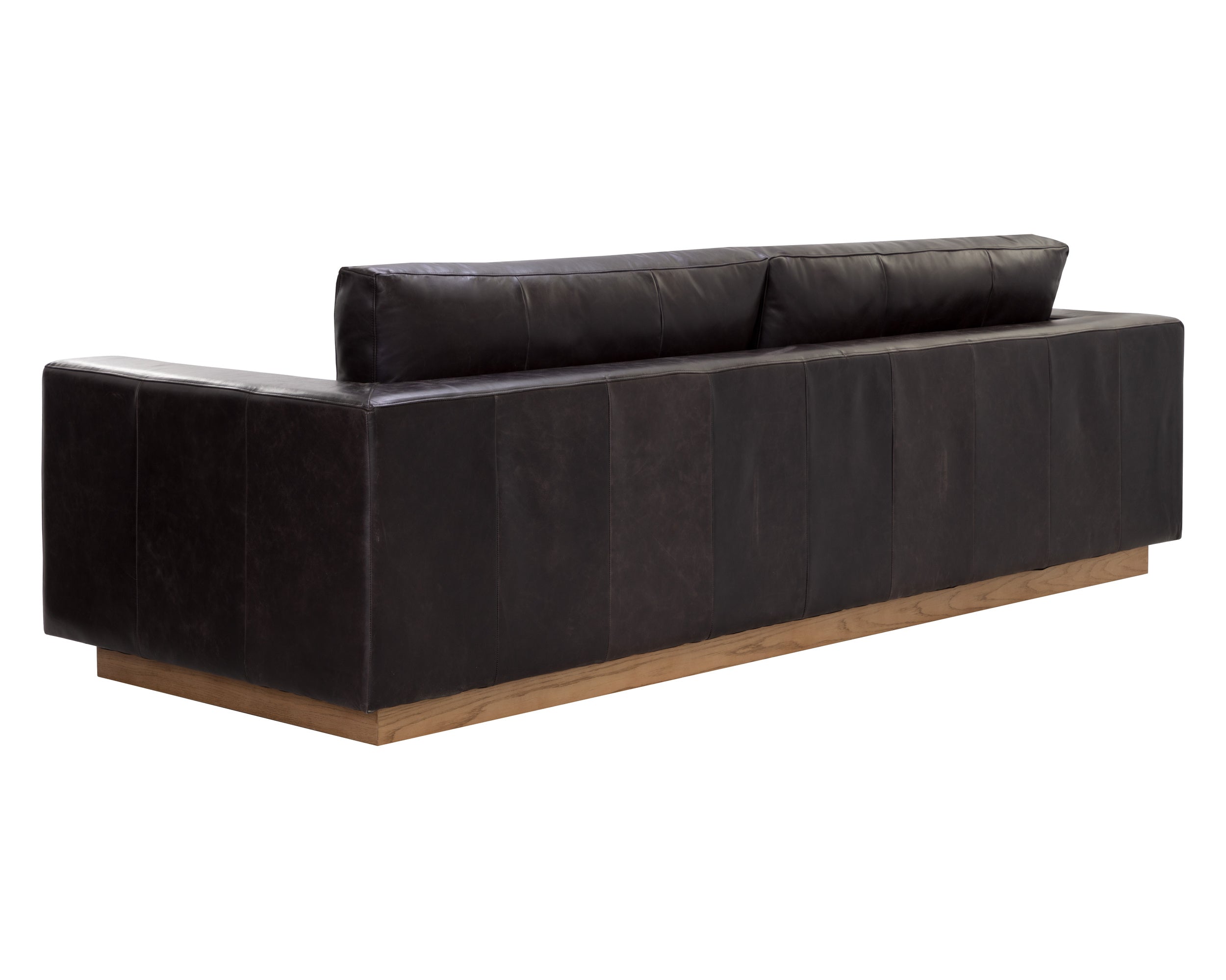 Anakin Sofa - Light Oak  Tuscany Warm Black Leather