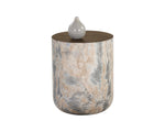 Diaz End Table - Marble Look  Antique Brass