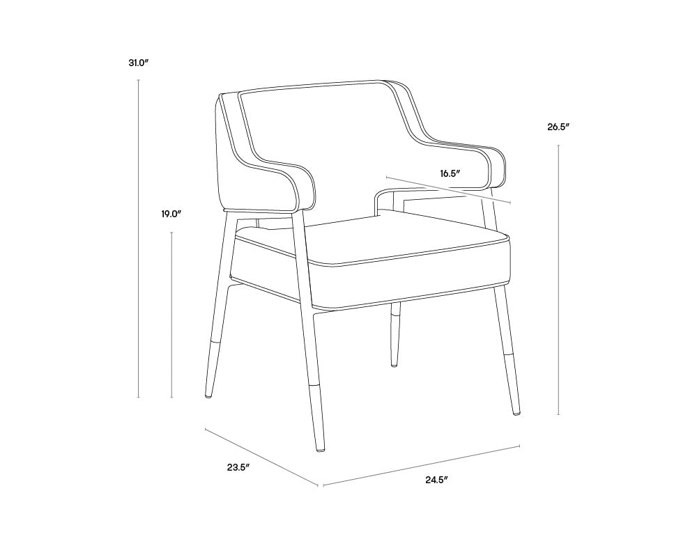 Derome Dining Armchair - Bravo Admiral