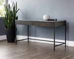 Stamos Desk - Black  Grey Marble / Charcoal Grey