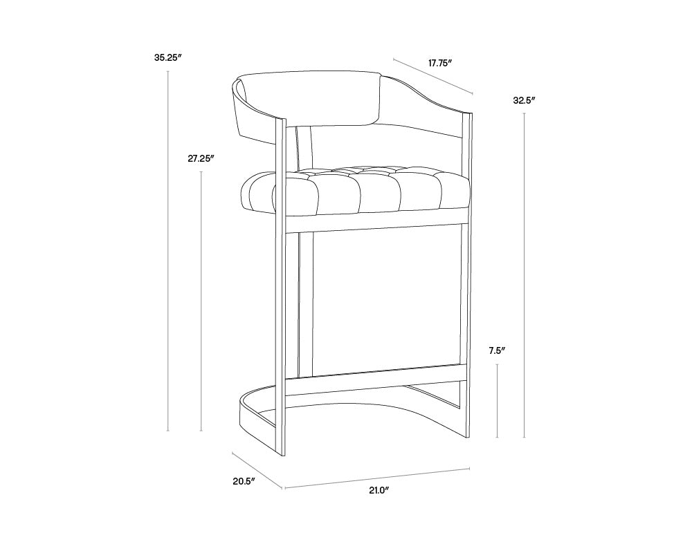 Beaumont Counter Stool - Stainless Steel  Cantina Magnetite