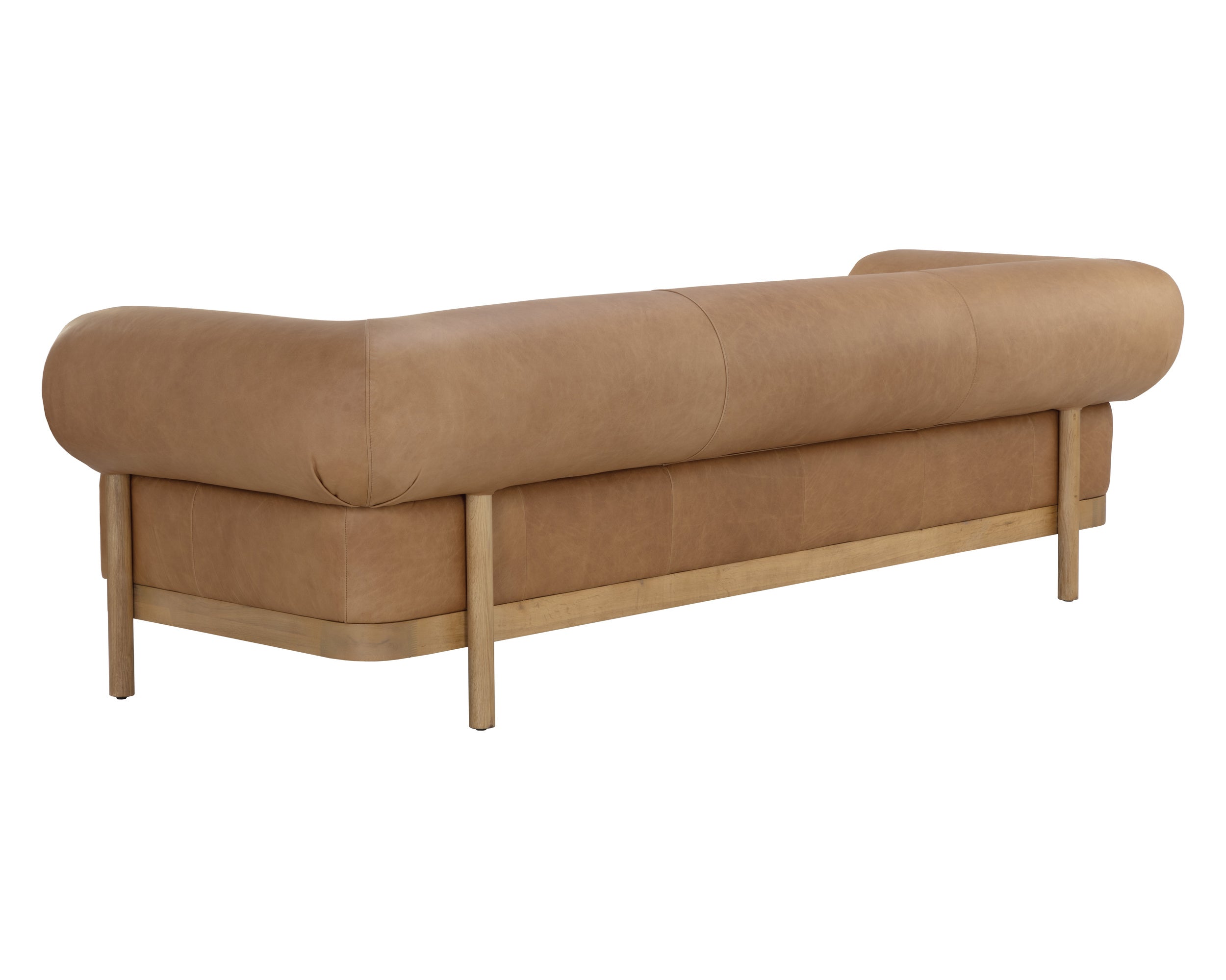 Bromley Sofa - Rustic Oak  Ludlow Sesame Leather