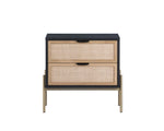 Avida Nightstand - Gold  Black/Natural