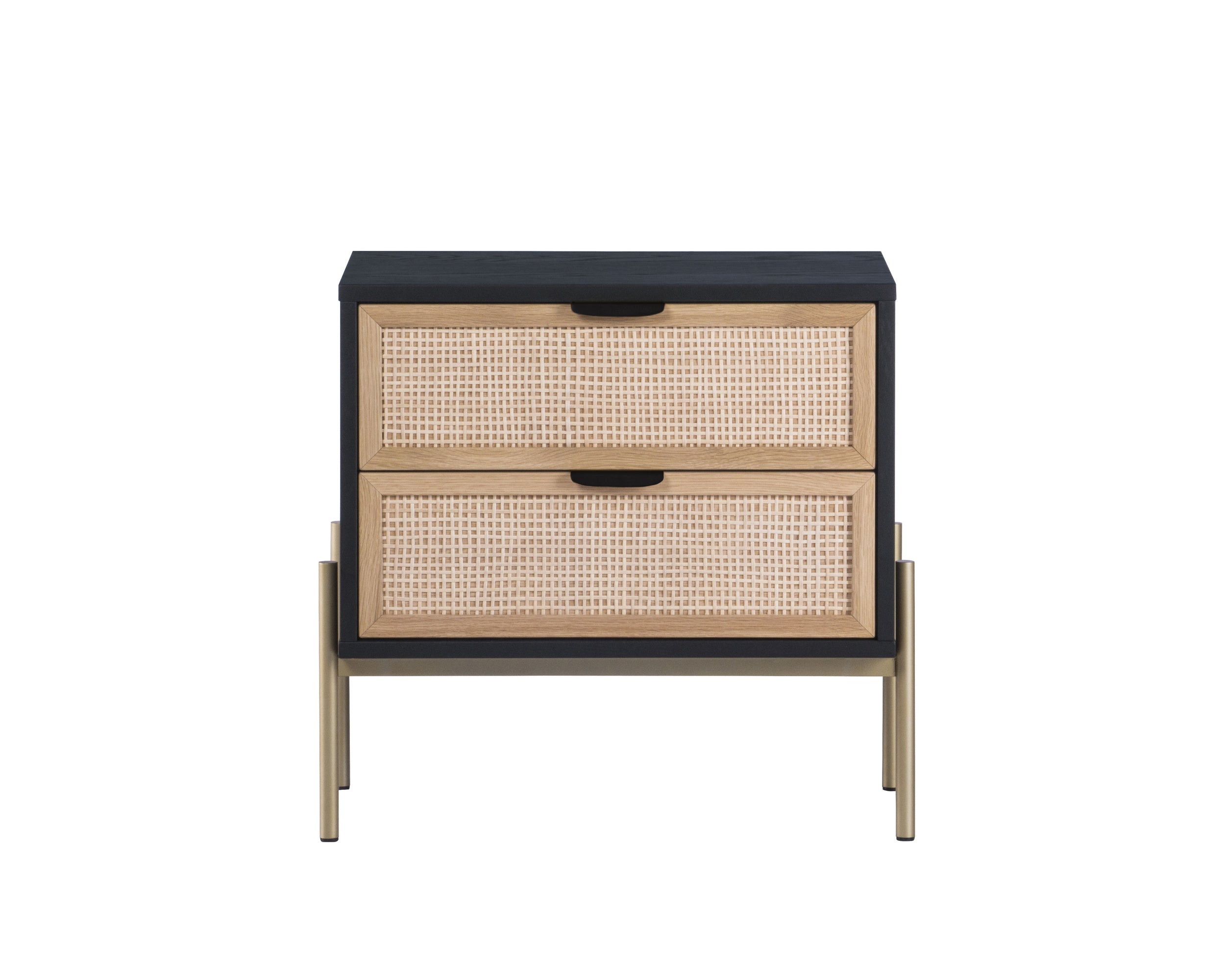 Avida Nightstand - Gold  Black/Natural