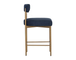 Seneca Counter Stool - Antique Brass  Arena Navy