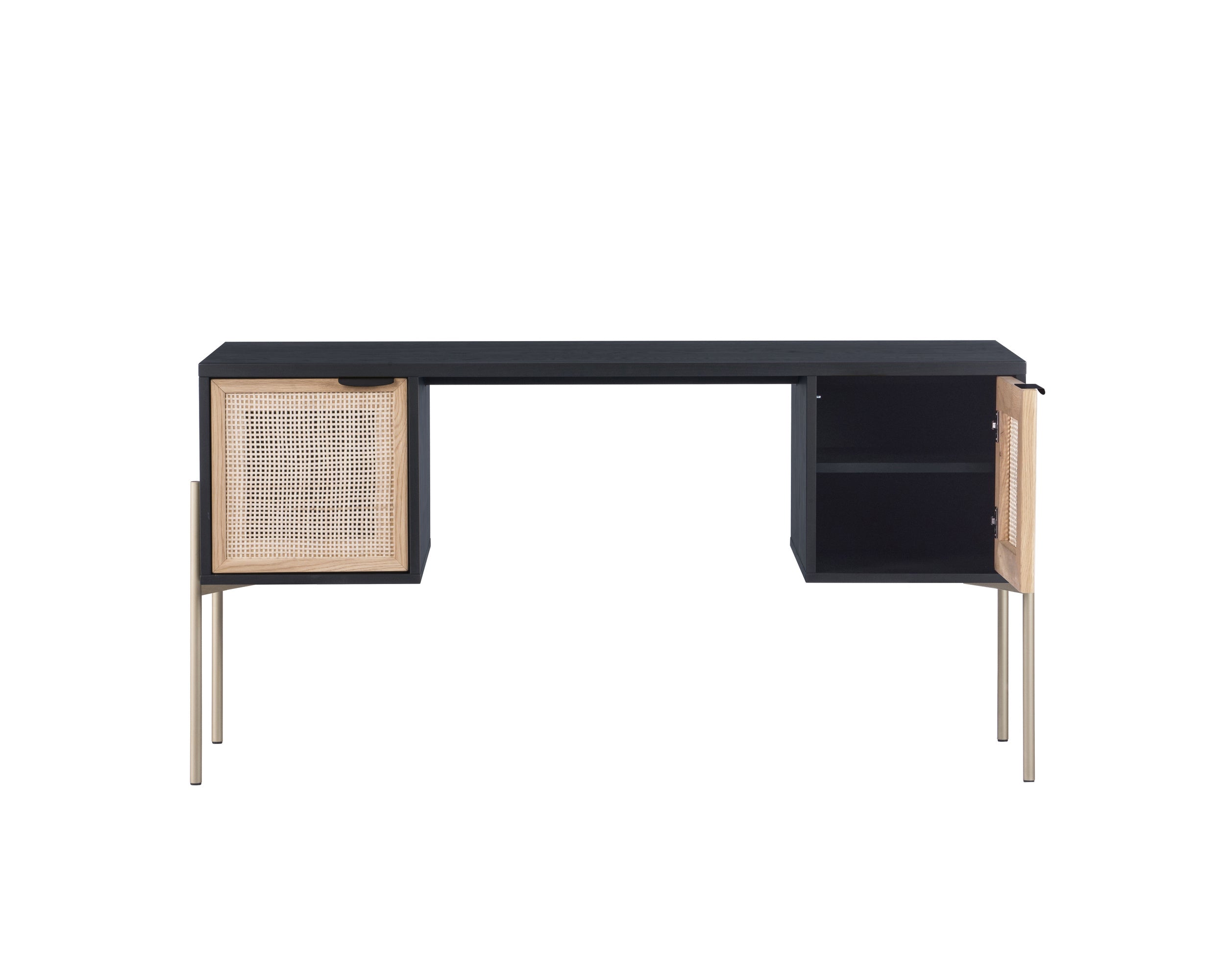 Avida Desk - Gold  Black/Natural