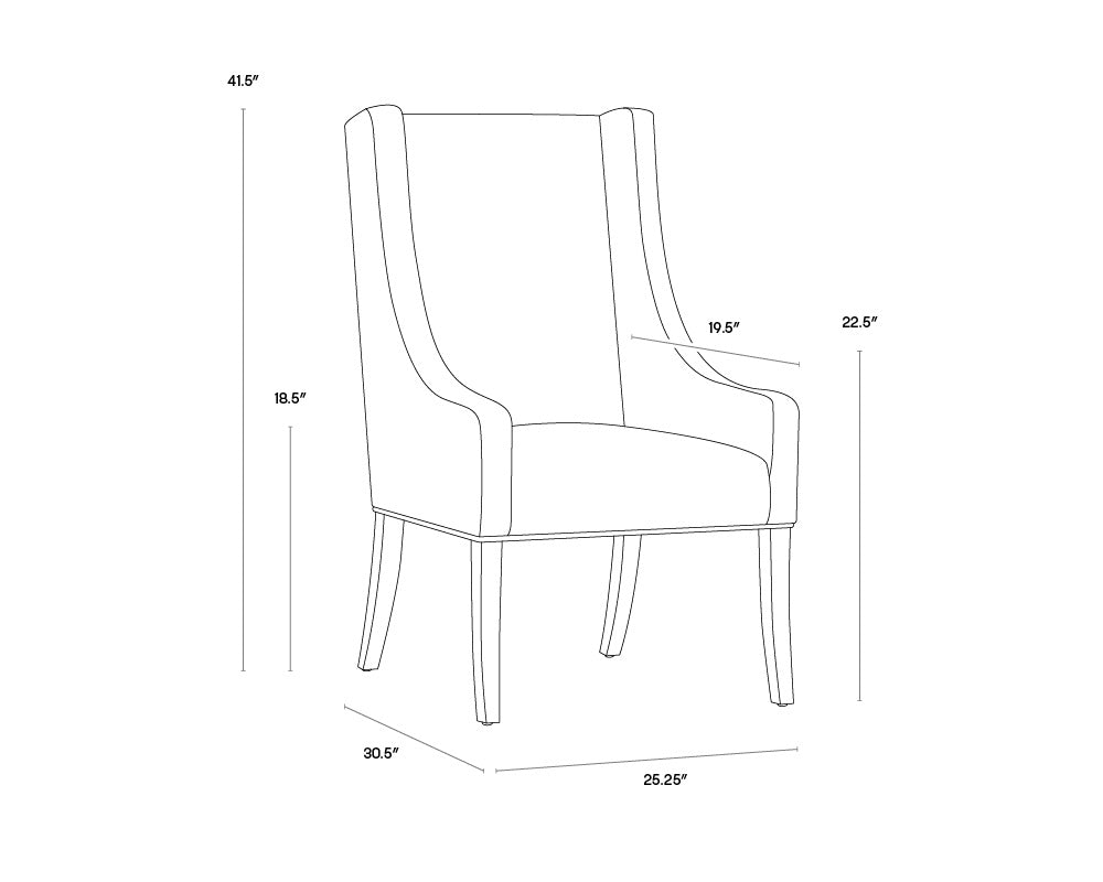 Aiden Dining Armchair - Piccolo Pebble