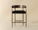 Zanatta Counter Stool - Charcoal Black Leather