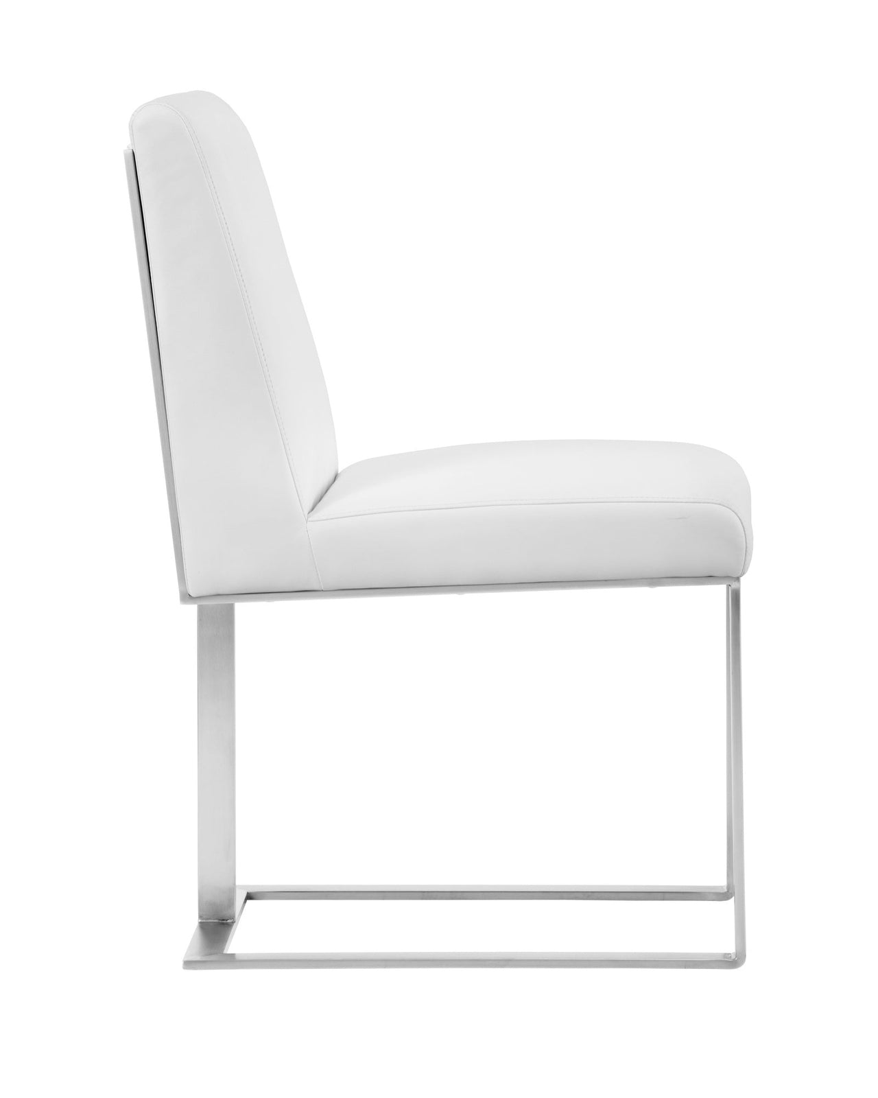 Dean Dining Chair - Stainless Steel  Cantina White