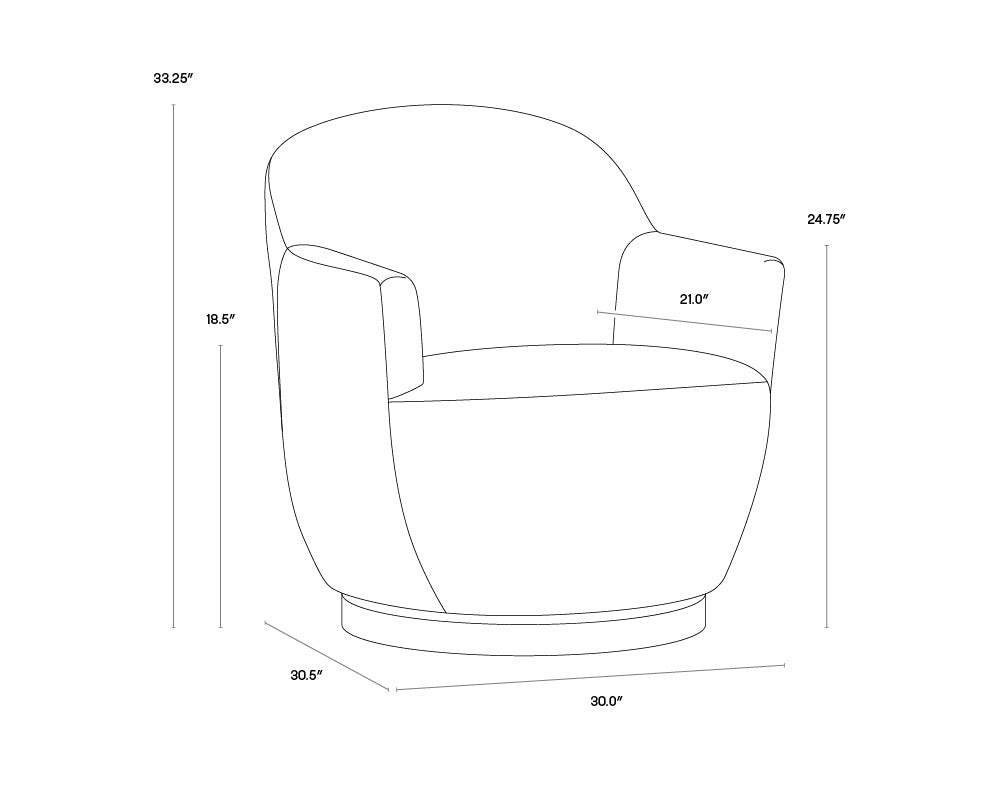 Casey Swivel Lounge Chair - Nono Shitake