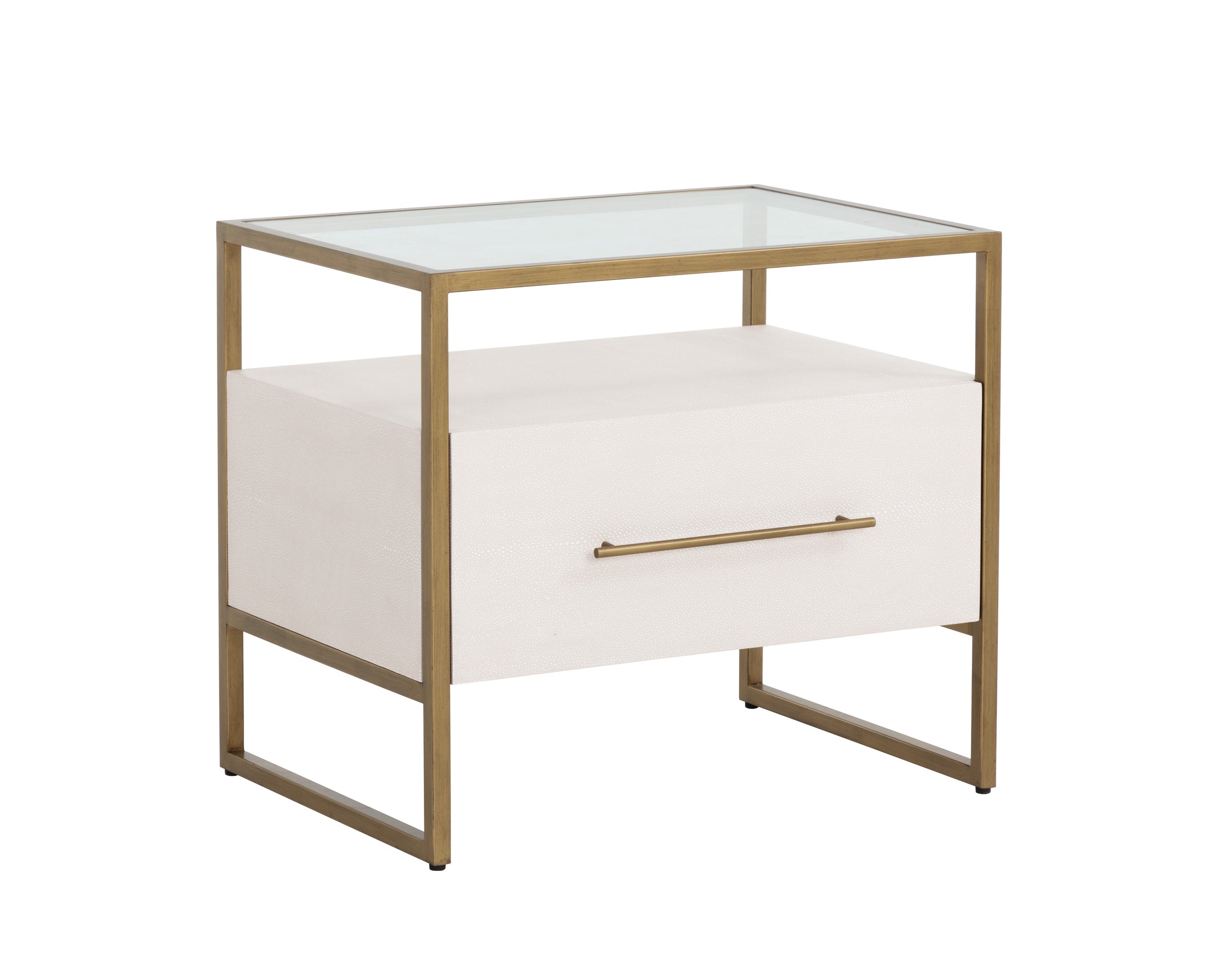 Venice Nightstand - Oyster Shagreen