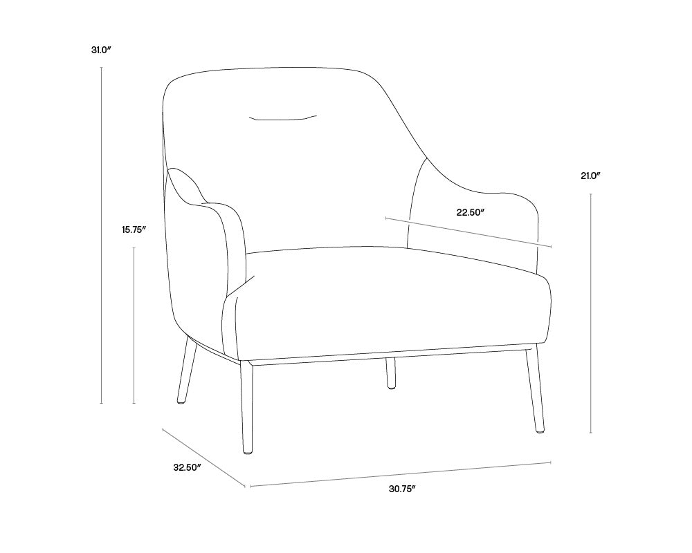 Cameron Lounge Chair - Nono Shitake