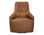 Carmine Swivel Lounge Chair - Cognac Leather