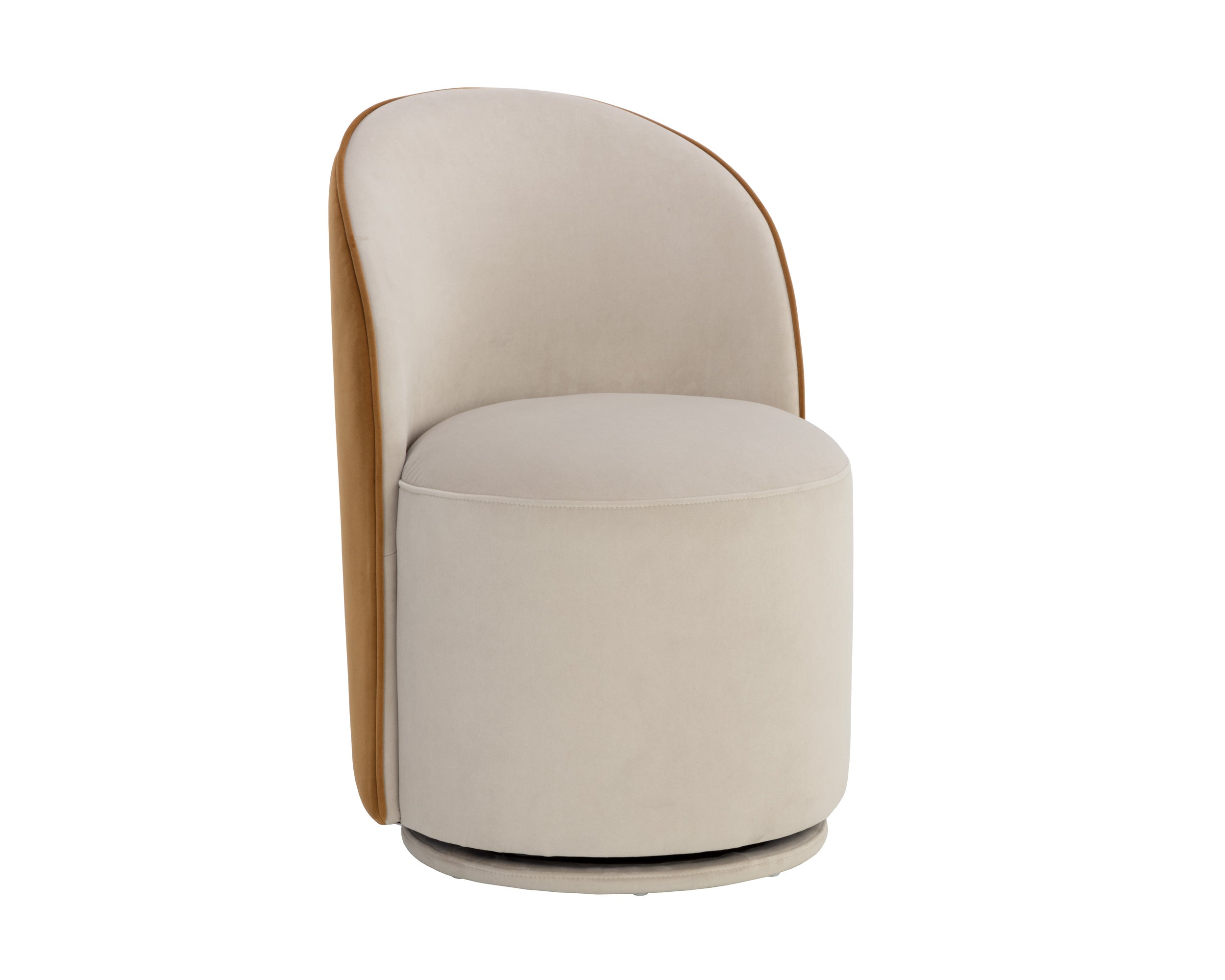 Cavoli Swivel Dining Chair - Meg Taupe / Meg Gold