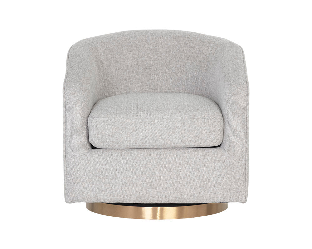 Hazel Swivel Lounge Chair - Gold  Belfast Heather Grey