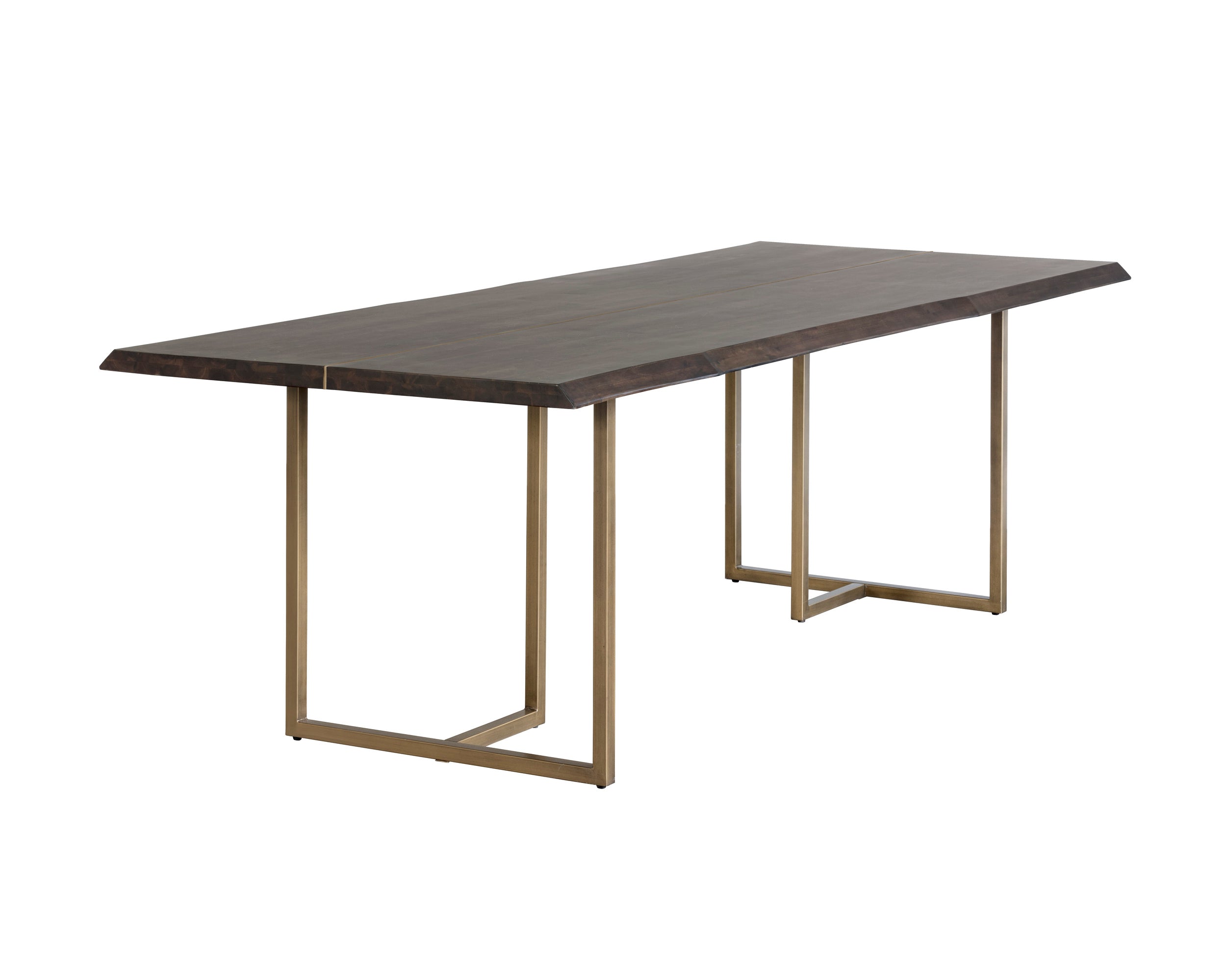 Donnelly Dining Table - Antique Brass  Dark Mango