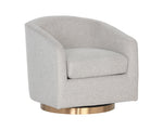 Hazel Swivel Lounge Chair - Gold  Belfast Heather Grey