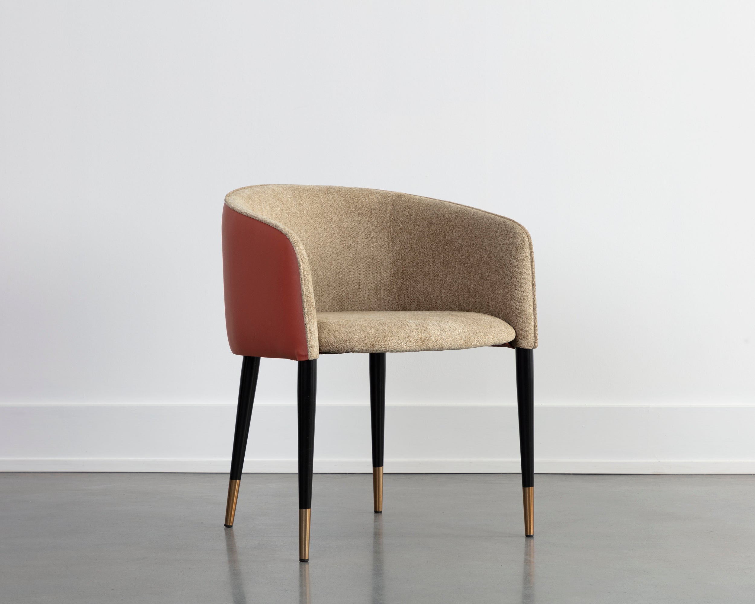 Asher Dining Armchair - Polo Club Toast / Dillon Chili