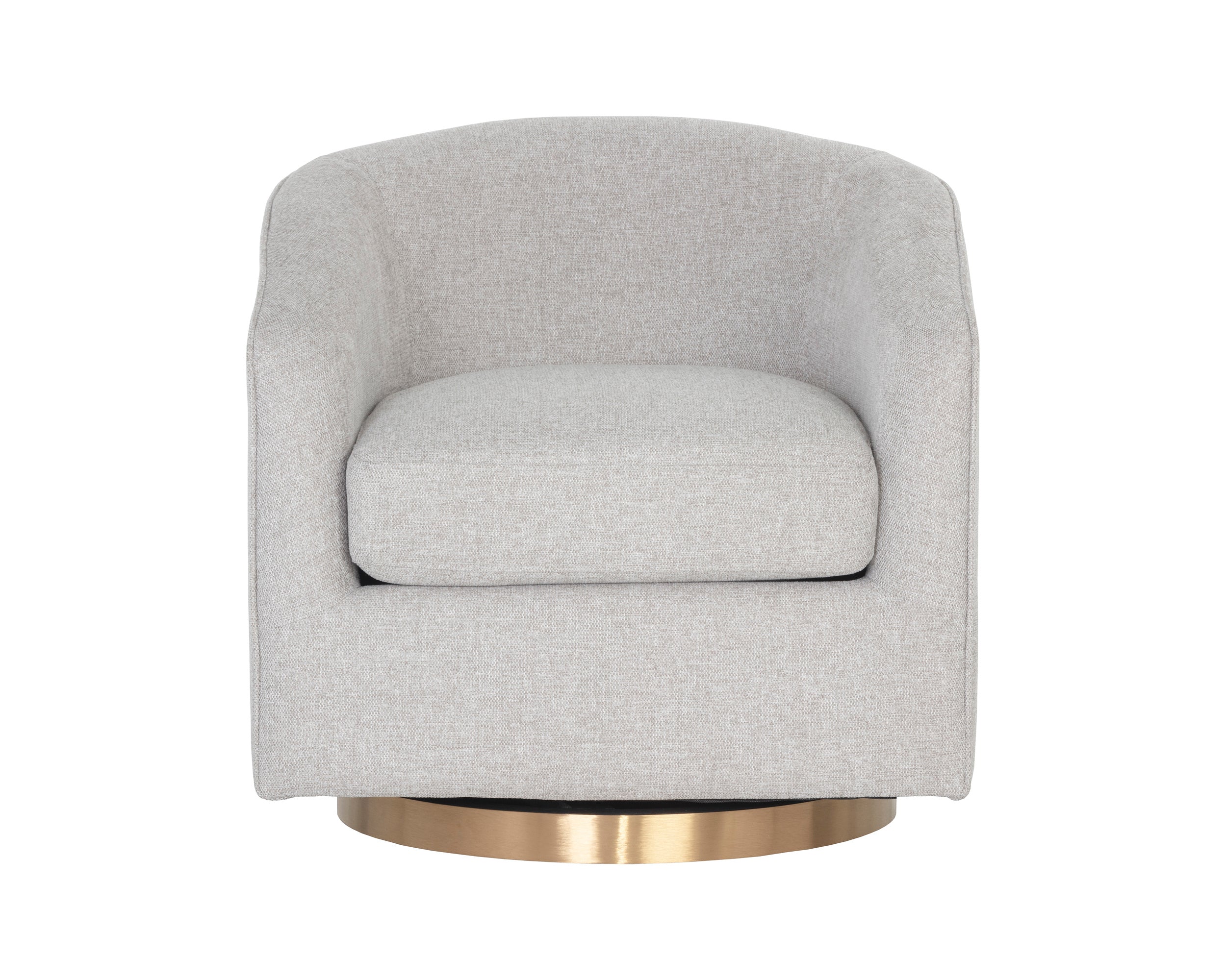 Hazel Swivel Lounge Chair - Gold  Belfast Heather Grey