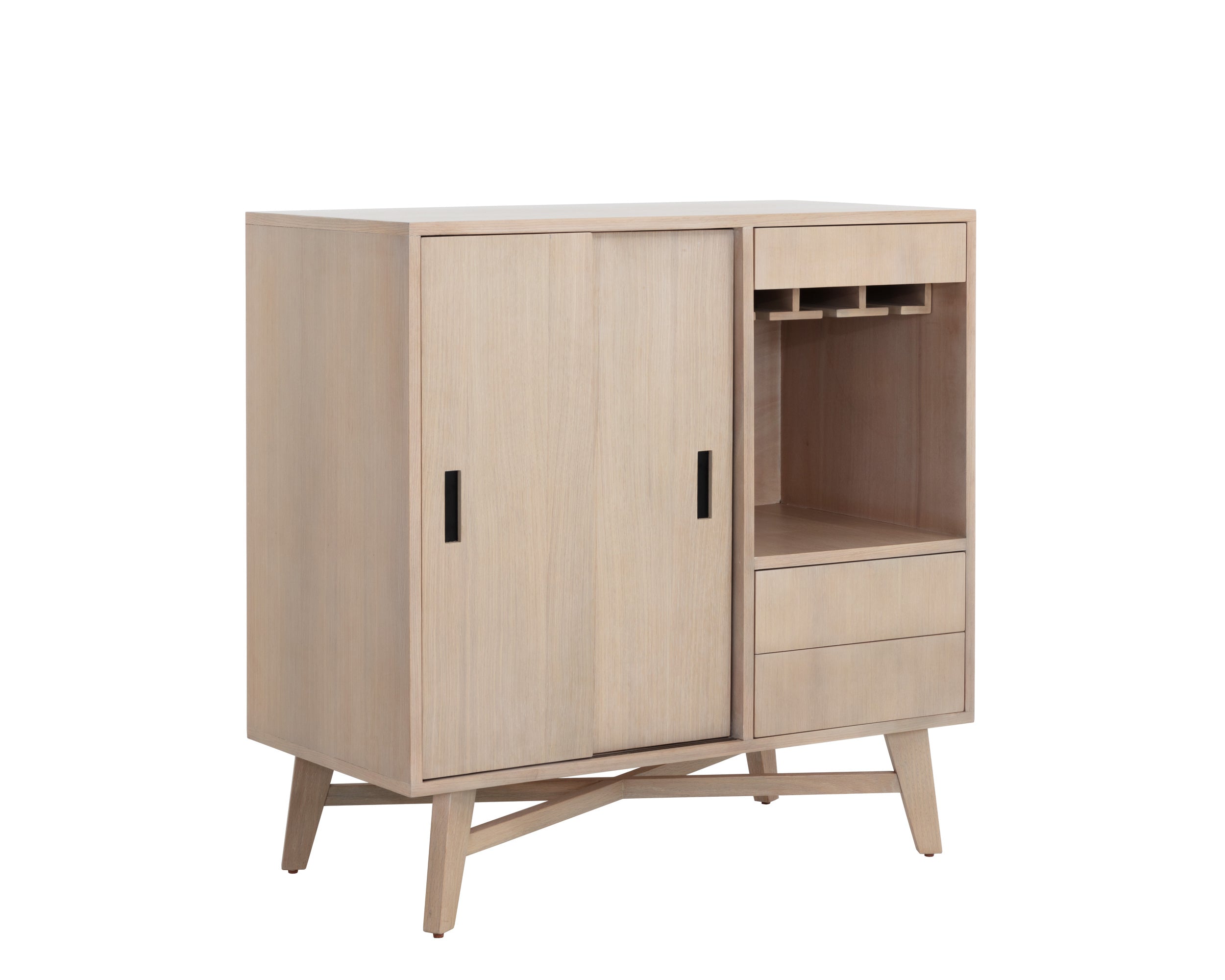 Caven Bar Cabinet - Light Oak