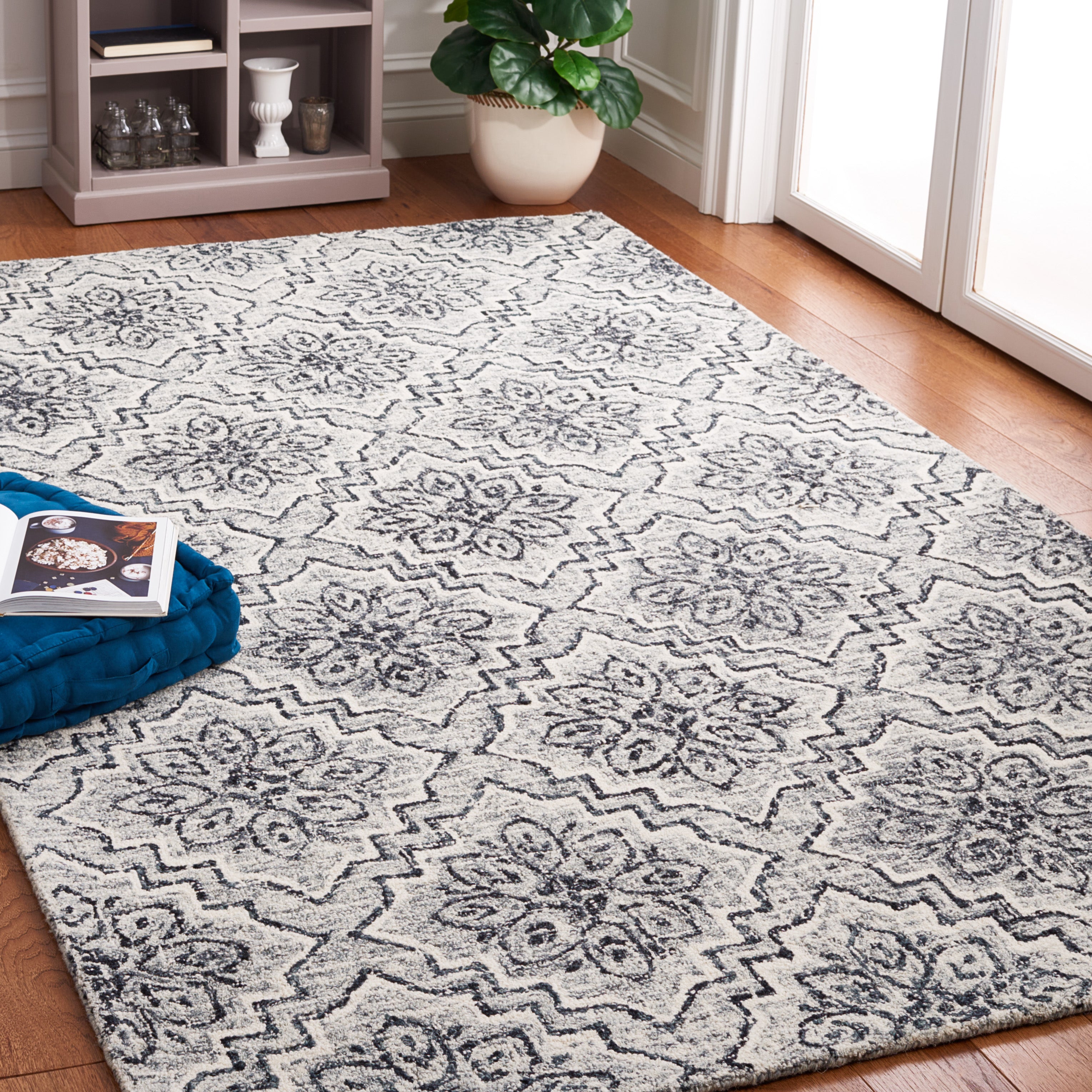 Safavieh Abstract 201 Rug, ABT201 - Dark Blue / Grey