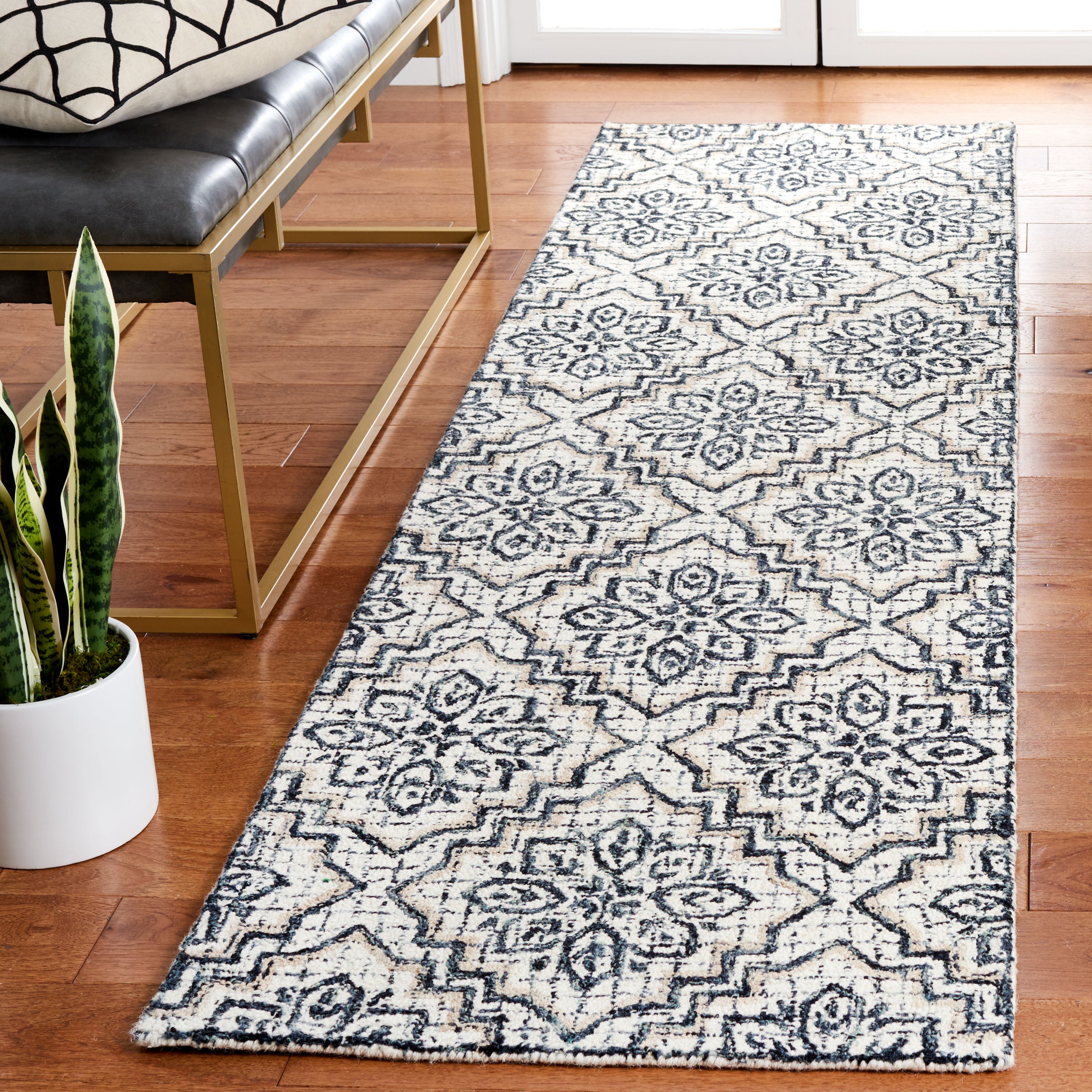 Safavieh Abstract 201 Rug, ABT201 - Ivory / Navy