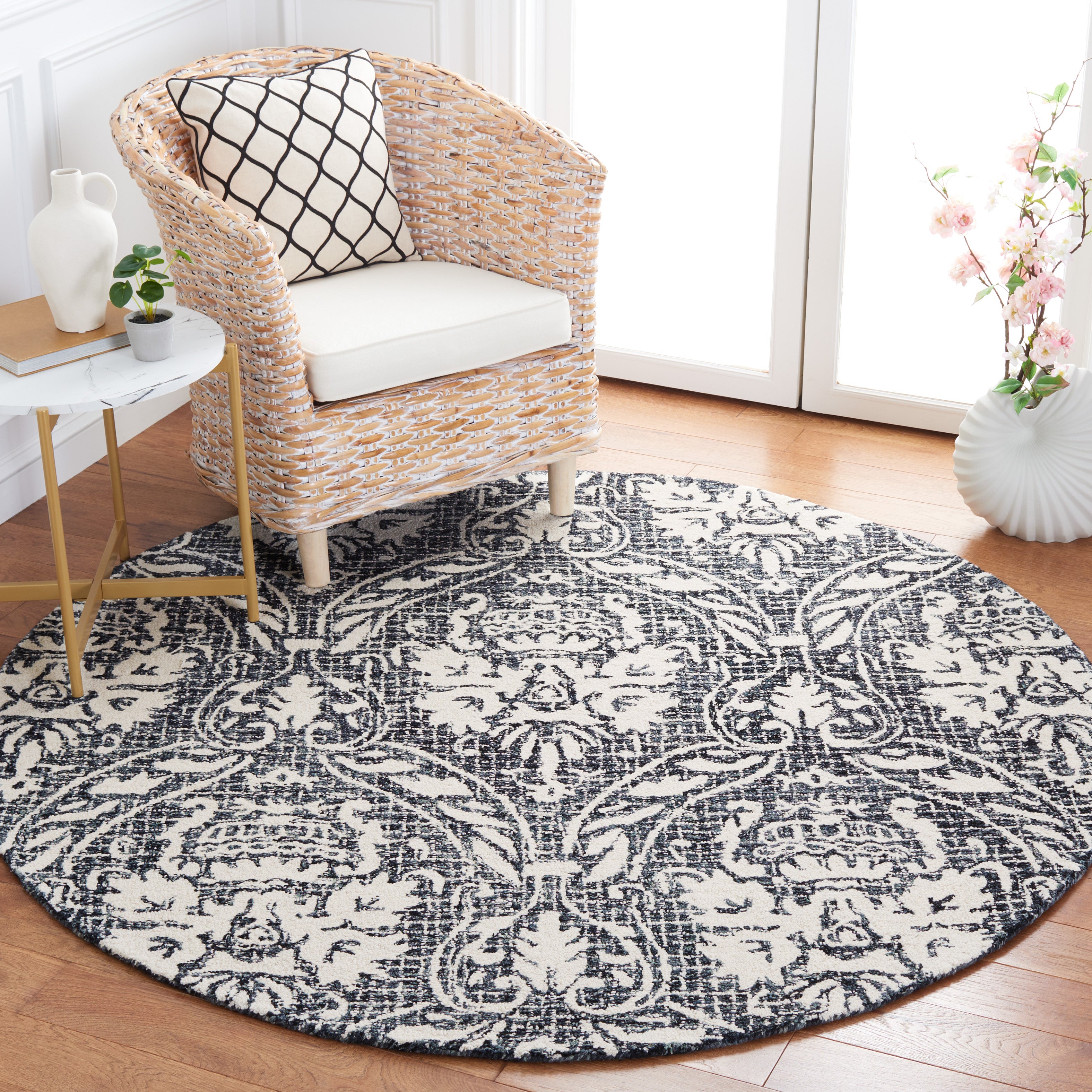 Safavieh Abstract 204 Rug, ABT204 - Ivory / Navy