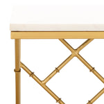 Safavieh Keston Marble C-Table, ACC3710 - White Marble Top / Gold Legs