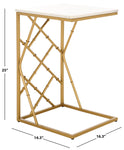 Safavieh Keston Marble C-Table, ACC3710 - White Marble Top / Gold Legs