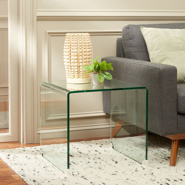 Safavieh Cowan Tempered Glass Side Table, ACC7300 - Clear Glass