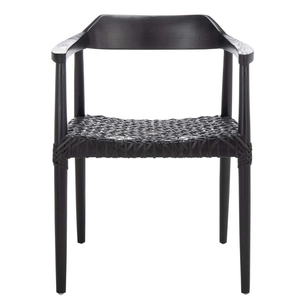 Safavieh Munro Leather Woven Accent Chair, ACH1005 - Black