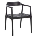 Safavieh Munro Leather Woven Accent Chair, ACH1005 - Black